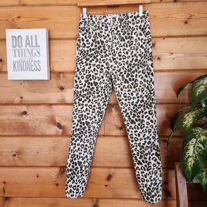 Frame Ali Leopard High Rise Skinny Cigarette Jeans Stretch Animal Print 27 X 26"
